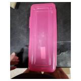 Enday Pencil Box Pink, Storage Organizer Utility Box, Multipurpose Long Ruler Length School Office Supplies Plastic Pencil Case for Kids & Adults 1PK