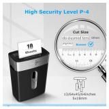 BONSEN Paper Shredder for Home Office, 4 Gallons Bin, 10-Sheet Cross-Cut Shredder, P-4 High Security Level, Quiet Credit Card Shredder with Jam Proof System (S3201)