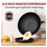 Todlabe Carbon Steel Wok - Including Glass Cover and Steel Spatula, 13-Inch Woks & Stir-Fry Pans for Induction, Electric, Gas Stoves