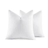 MIULEE 20x20 Pillow Inserts,Set of 2 Down Feather Throw Pillows for Couch Sofa Bed, Decorative Fluffy Throw Pillow Inserts Cotton Fabric,White