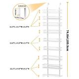 Moforoco White Narrow 9-Tier Over The Door Pantry Organizer, Pantry Organization and Storage, Metal Hanging Basket Wall Spice Rack Seasoning Shelves, 12.2