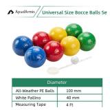 ApudArmis 100mm Bocce Balls Set, Lighter Outdoor Bocce Game for Backyard/Lawn/Beach - Set of 8 Soft PE Balls & 1 Pallino & Nylon Carrying Case & Measuring Tape for Teens Beginners