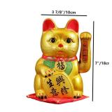 XIZHI Luck Cat-Waving Arm Cat 7 Inches Gold Business is Booming Lucky Cat Opening Gifts,Chinese Feng Shui Deoration Cat for Home Office for Home Office
