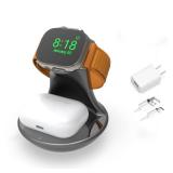 iMorde for Apple Watch Charger,for iWatch Charger Stand,for Airpods 4/3/2/Pro,2 in 1 Wireless Fast Watch Stand Charging Compatible with iWatch 10/9/8/7/6/5/4/SE, Holder Charging Dock Cable(Gray)