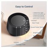 BGOVERSS White Noise Sound Machine with 20 Soothing Sounds, 10 Colors Night Light Sleep Machines Home Office Travel, 5 Timers and Memory Feature Sound Machine for Nursery Baby Kids Adults (Black)
