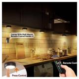TECOMLIGHT LED Puck Lights with Remote Control, Battery Operated Wireless Closet Light, Under Cabinet Lighting Stick on Tap Push Lights, Color Changing Under Counter Light for Kitchen, 6 Pack - Black