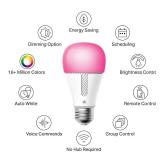 Kasa Smart Light Bulbs, 1000 Lumens High Brightness, 16M Color Changing, Dimmable Smart WiFi Light Bulb, Compatible with Alexa and Google Home, A19, 2.4GHz Wi-Fi only, No Hub Required, KL135(4-Pack)