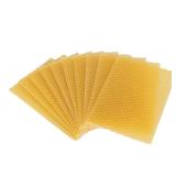 10Pcs Natural Beeswax Sheets Beeswax Honeycomb Sheets Wax Foundation Bee Hives Kit Beeswax Sheets for Candles Making Furniture Floor Polishing