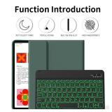kenke for iPad 11/10th Gen Case with Keyboard 11/10.9 inch 2025 A16/2022, Detachable Wireless Bluetooth Keyboard Case with Right Side Pencil Holder, Backlit Black Square Keycaps (Dark Green