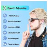 KIDEE Neck Fan, Portable Bladeless Neck Fans, Upgrade 360° Airflow, Super Quiet, 3 Speeds, 4000mAh Personal Wearable Neck Fan, Upgraded Cooling Air Volume USB Rechargeable Hands Free Fan