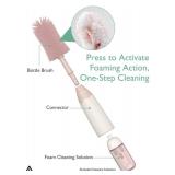 Momcozy Bottle Brush Kit, Innovative Push-Press Design for Better Cleaning - Baby Bottle Cleaner Brush for Baby Bottle, Breast Pumps, Nipples, and More - Can Generate Foam for Better Cleaning, Pink