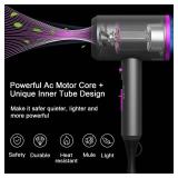 slopehill Professional Ionic Hair Dryer, Powerful 1800W Fast Drying Low Noise Blow Dryer with 2 Concentrator Nozzle 1 Diffuser Attachments for Home Salon Travel