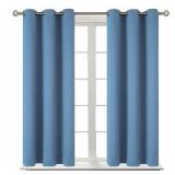 BGment Blackout Curtains for Bedroom - Grommet Thermal Insulated Room Darkening Curtains for Living Room, Set of 2 Panels (38 x 54 Inch, Faded Denim)
