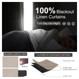 QJmydeco Pinch Pleated Heavy Burlap 78 Inch Length Curtains for Kids Room 2 Panels Set,Rustic Natural Linen Blend Blackout Curtain for Nursery Back Tab 78 Inches Soundproof Window Drapes 40 Wx78 L