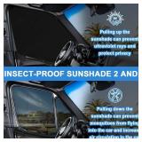 Federedevo Double Layers Side Window Sunshade Magnetic Bug Screen for Front Doors, Pair Window Bug Screen & Sunshade Curtain Compatible with Chevrolet Express/GMC Savana 1996-2025
