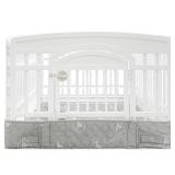 PJYuCien Dog Playpen Bottom Pad Fits for 36 Inch 4 Panels Exercise Pet Pen, Using as a Fence Stabilization and Puppy Pen Mat, Hoop and Loop Design, Grey (Playpen Not Included)