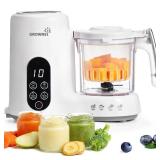 GROWNSY Baby Food Maker with Steam Basket, One Step Baby Food Processor Steamer Puree Blender Grinder Mills Machine, Auto Cooking Grinding and Sterili-zing for Healthy Homemade Baby Food, BPA-Free