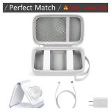 Travel Case for UCOMX for Nano/for Iseyyox/for LISEN/for RTOPS 3 in 1 Wireless Charger, Foldable Magnetic Charging Station Storage Holder Bag for Fast Charge Pad Cable and Adapter, White-Box Only