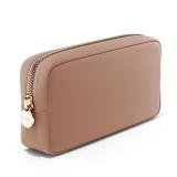 Embla Makeup Bag Travel Cosmetics Pouch and Toiletry Bag, Nylon Zipper Pouch Purse, Cute Make Up Organizer Storage Tote for Women Girls, Travel Skincare Case, Small Makeup Bags, Mocha Mousse