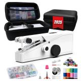 2025 Handheld Sewing Machine, Portable & Cordless Mini Sewing Machine for Beginners - Electric Fast Stitching, DIY Fabric Clothes Repair Kit, Home Travel Mending Machine with Accessories