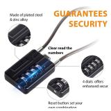 SEPOX Compact Design Twins Resettable 4-Digit Combination Padlock, Extra Long Cable Personalized Password, Durable Vinyl Steel Cable, Multipurpose Lock for Suitcase, Gym Lockers, Toolbox Black
