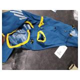 Dog Raincoat, Waterproof Dog Rain Jacket with Hood, Rain Coat with Leash Hole, Reflective Strap for Small Medium Dogs, Lightweight Puppy Clothes(Blue,M)