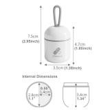 Mini Pill Box, 2-1 Compartments Pill Container with Silicone Lanyard, Daily Portable Pill Case for Pocket, Waterproof Travel Size for Purse, Black and White 2Pcs