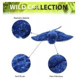 DolliBu Spotted Blue Stingray Plush - Super Soft Stuffed Animal Stingray Toy, Wild Collection Ocean Plush Gift for Kids and Adults, Cute Sea Creature Stuffed Ray - 17 Inches