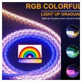 BAVNCO LED iPhone Fast Charger, 5ft RGB Colorful Gradual Light Up MFi Type C to Lightning Charger Cable USB C iPhone Charging Sync Cord for iPhone 14 13 12 11 Pro Max XR XS X 8 7 6 Plus More