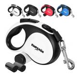 Emperor Pets 26 ft Retractable Dog Leash White - Heavy Duty Retractable Pet Leash with Anti-Slip Grip for Medium to Large Dogs up to 110 lbs -Aura BW26