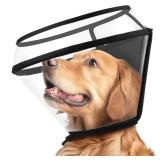 Dog Cone Collar for After Surgery,Transparent Dog Cones Alternative for Small Large Medium Size Dogs,Adjustable Depth Pet Recovery Collars,Elizabethan Collar for Dogs Stop Licking Wound(XL)