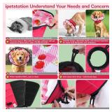 Dog Cone Soft Surgery Dog Cone Collar - Adjustable Long Foldable Comfortable for Recovery Alternative Prevent Biting Stop Licking Wound Small Medium Large Dogs (Strawberry Red, L)