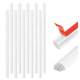 Tilingview 10-Pcs Peel and Stick Tile Edge Trim, 12 Inches Self-Adhesive Tile Edging Decorative Pencil Tile, PVC Molding Tile Trim for Backsplash (White)