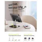 LISEN for iPad Stand Holder Adjustable Tablet Stand for Desk, 2025 for iPad Accessories Rotating Display Stand PC Office Accessories for Desk Women Kindle Table Mount/PS/Switch iPhone 12.9-4.7