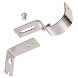 Frienda 4 Pcs Curtain Rod Support Brackets Brushed Silver Adjustable Curtain Rod Hangers for 1 Inch Diameter General Hardware Holders Wall Bracket Hanger Hooks with Screws
