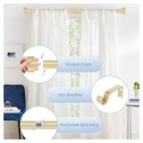 HEI! DEAR Gold Curtain Rods for Windows 28 to 48 Inch(2.3-4ft), 1Inch Heavy Duty Curtain Rods, Adjustable Curtains Rod, Modern Decorative Drapery Window Rod, 30-60, Brass Gold