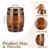 Menkxi Wedding Oak Whiskey Barrel Card Box with Slot Gift Card Box Holder Wine Barrel Card Holder Table Decorations for Reception Wedding Ceremony Money Envelopes Gift Cards (Light Brown)