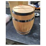 Menkxi Wedding Oak Whiskey Barrel Card Box with Slot Gift Card Box Holder Wine Barrel Card Holder Table Decorations for Reception Wedding Ceremony Money Envelopes Gift Cards (Light Brown)