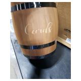 Menkxi Wedding Oak Whiskey Barrel Card Box with Slot Gift Card Box Holder Wine Barrel Card Holder Table Decorations for Reception Wedding Ceremony Money Envelopes Gift Cards (Light Brown)