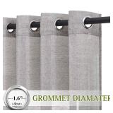 NICETOWN Sheer Curtains Open Linen Blend for Window Decor, Grommet Natural Linen Flax Window Treatment Privacy with Light Filter Vertical Drapes for Bedroom, Charcoal Grey, W52 x L63, 2 Panels