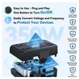 DOACE 220V to 110V Converter 350W Voltage Converter US to Europe for Hair Straightener/Curling Iron Converter for European Travel with 4-Port USB Charging and UK/AU/US/EU Worldwide Plug Adapter