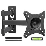 USX MOUNT Full Motion TV Wall Mount - Universal Single Stud Corner Bracket for 13-32 inch TVs, Monitor Wall Mount for LCD Monitor Swivel Tilt Rotation Articulating, VESA100x100mm, Up to 33LBS
