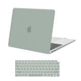 MOSISO Compatible with MacBook Air 13 inch Case 2022 2021 2020 2019 2018 Release A2337 M1 A2179 A1932 Touch ID, Plastic Hard Shell Cover&Keyboard Cover for MacBook Air 13.3 inch Case, Antique Green