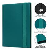 GEAoffice Card Binder - 4 Pocket Trading Card Album Folder - 160 Side Loading Pockets Binder for TCG, MTG, Sports&Game Cards - Gifts for Card Collection (Peacock blue)