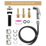 Hygie Rinse Universal Fit Sink Spray Attachment with Hose Set, Kitchen Side Sprayer Head with Adapters Compatible with Moen/Delta Faucet Sprayer Replacement, Braided Hose, Chrome