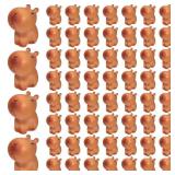Simgoing 100 Pcs Mini Capybara Resin Figurines Capybara Figure Ornament Miniature Animal Desktop Tabletop Outdoor Craft Decor for Garden Miniature Landscape Accessories (Brown)