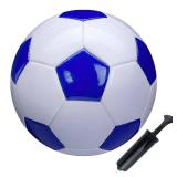 Soccer Ball Size 2 White Blue Suitable for Kids Toddler Boy Gift Training Practice 1-3 Years Old Needle in The Push Stick of Pump