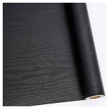 Abyssaly Peel and Stick Wallpaper Black Wood Contact Paper Decorative Self-Adhesive Film for Surfaces Easy to Clean Thickening Upgrade Increase Stomata and Reduces Bubble Generation 11.8 in X 78.7 in