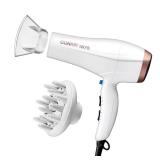 Conair Double Ceramic Hair Dryer, 1875W Blow Dryer with Diffuser and Concentrator, Ionic Conditioning, 3 Heat & 2 Speed Settings, Amazon Exclusive, White