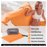 4Monster Camping Towels Super Absorbent, Fast Drying Microfiber Travel Towel, Quick Dry Ultra Soft Compact Gym Towel for Swimming Beach Hiking Yoga Travel Sports Backpack (59.00 x 30.00, Orange)
